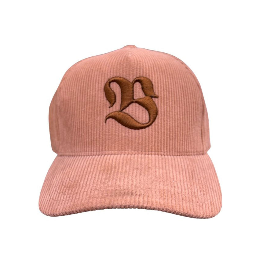 Initial B Corduroy Hat Creme