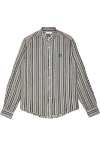 INTIAL B BANDED COLLAR STRIPED SHIRT MULTI