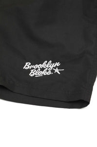Script Embroidered Trunks - Black