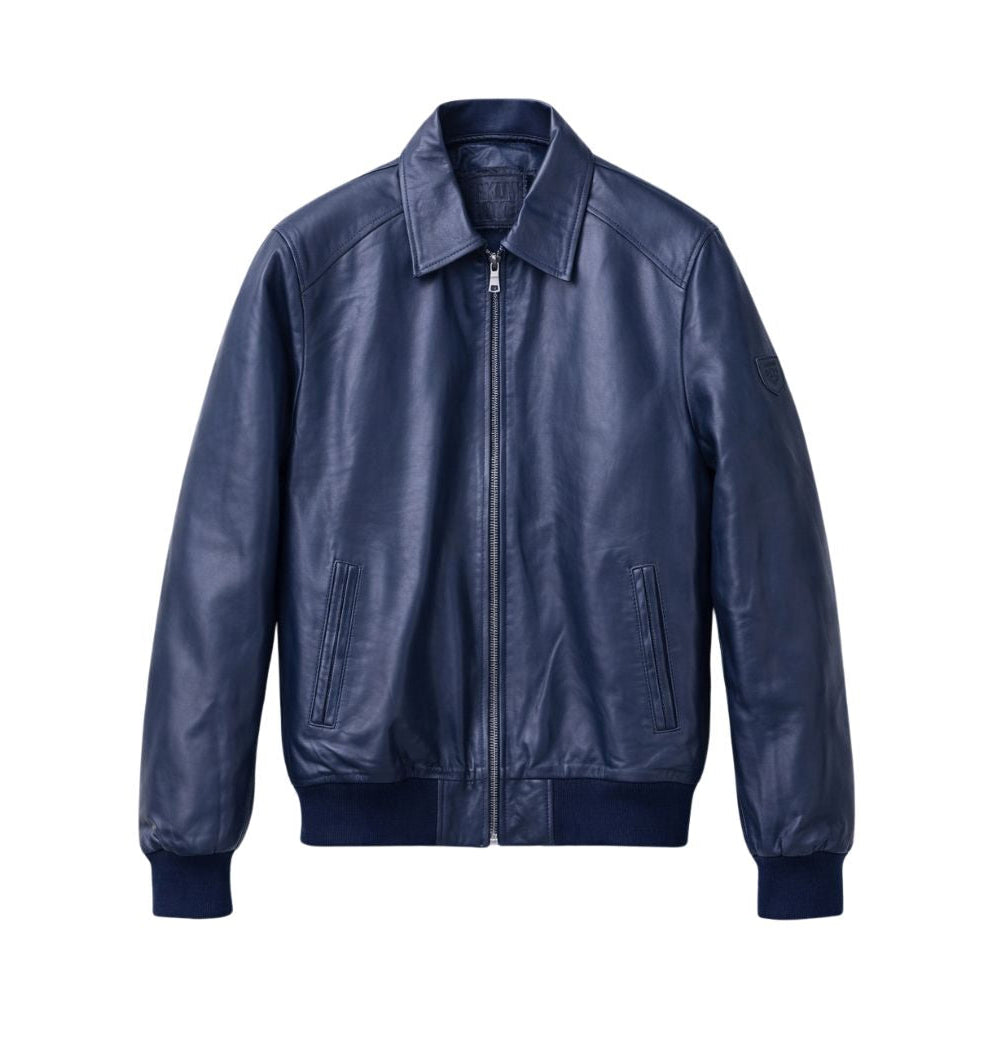 BRKLN BLOKE Fez Heritage Calfskin Jacket Navy