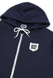 Shield zipper hoodie Navy