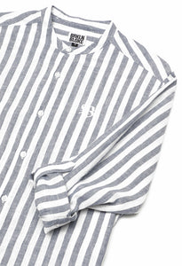 Initial 'B' Striped Collarless Shirt