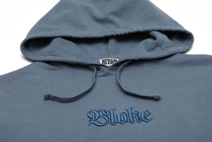 Old English Embroidered Hoodie - Bloke Blue