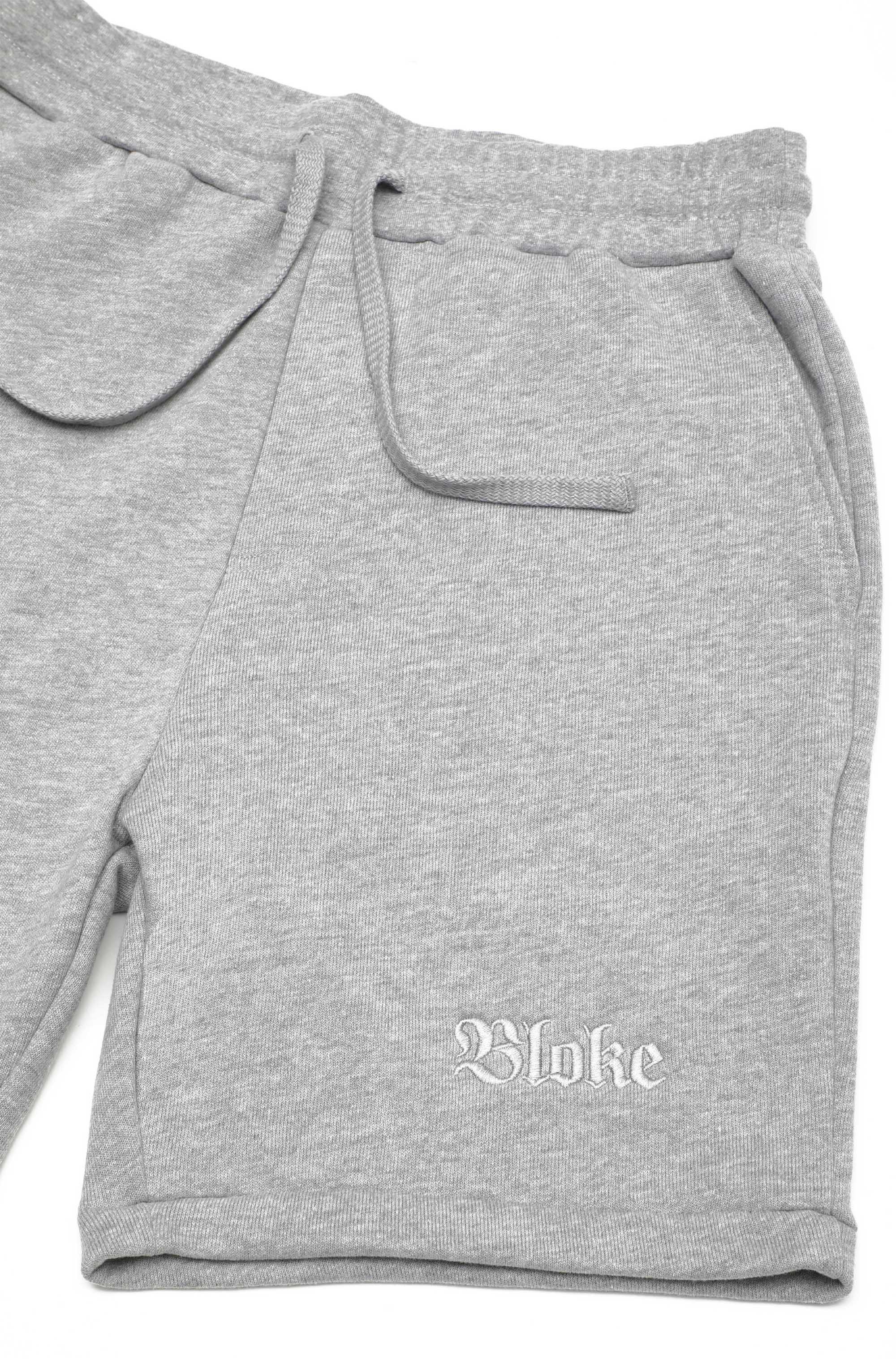 Old English Embroidered Sweat Shorts - Heather Grey