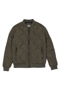 Classic Quilted Bomber Jacket - Olive